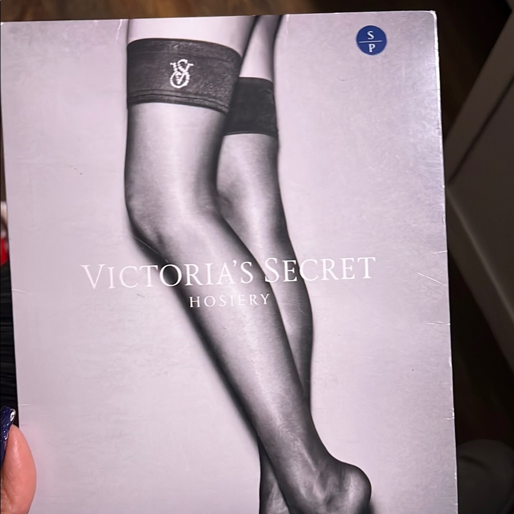 Victoria's Secret Black and Blue Sheer Hosiery